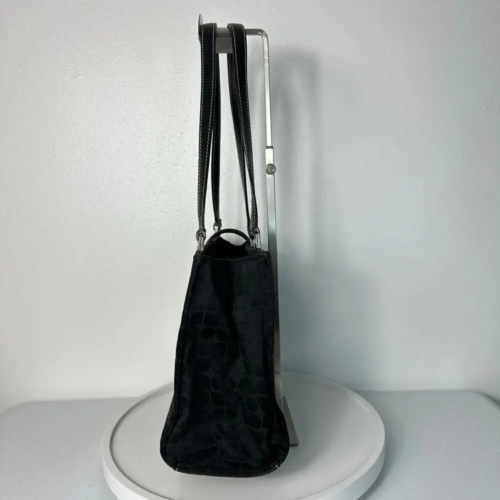 Kate Spade Bag Vintage Tote Shoulder Bag Nylon Fabric Leather Black